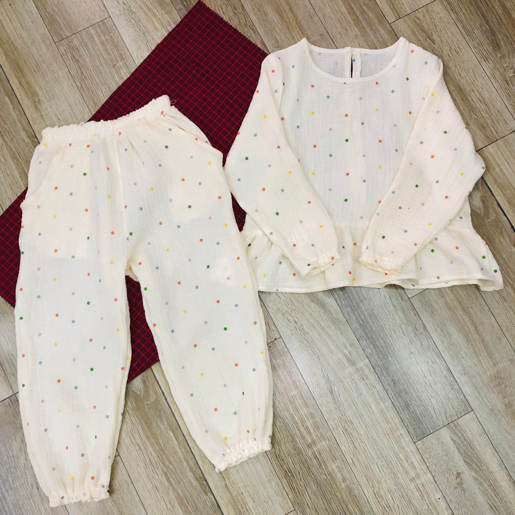 Đồ bộ dài tay bé gái size đại 8-40kg xô musline cao cấp 💝FREESHIP💝 Rabbit Kids -Quần áo thu đông cho bé từ 1-10 tuổi