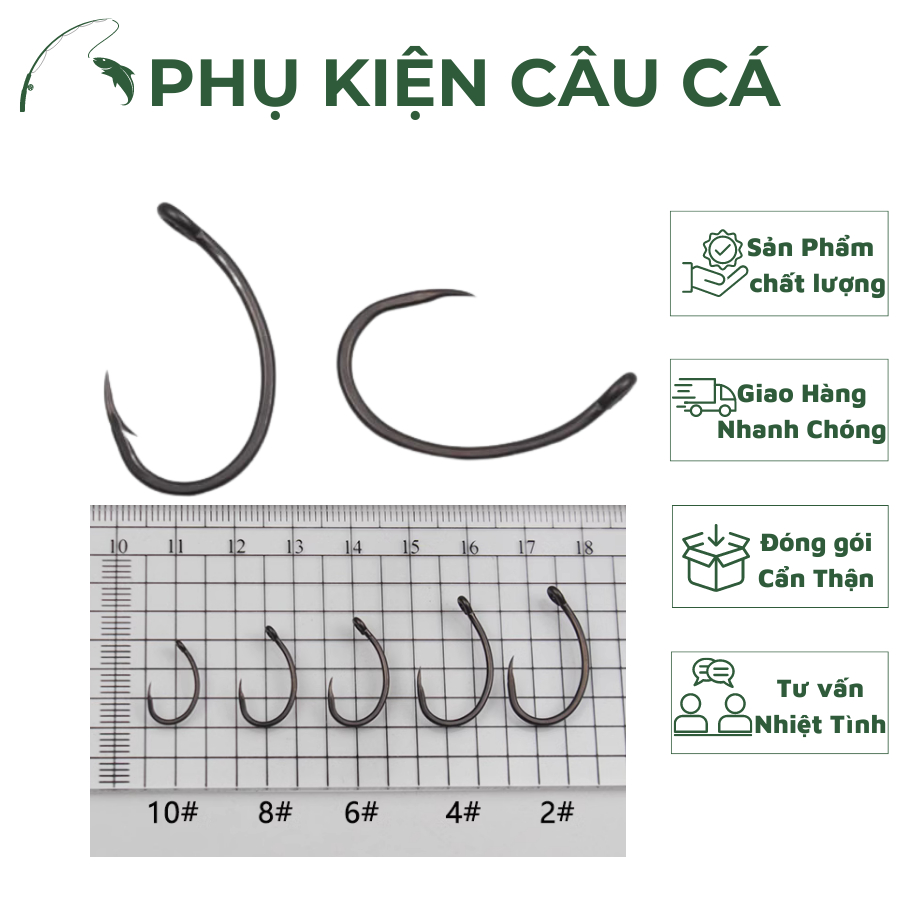 Lưỡi Câu Gù Lưng Bằng Thép Cacbon Chuyên Dụng
