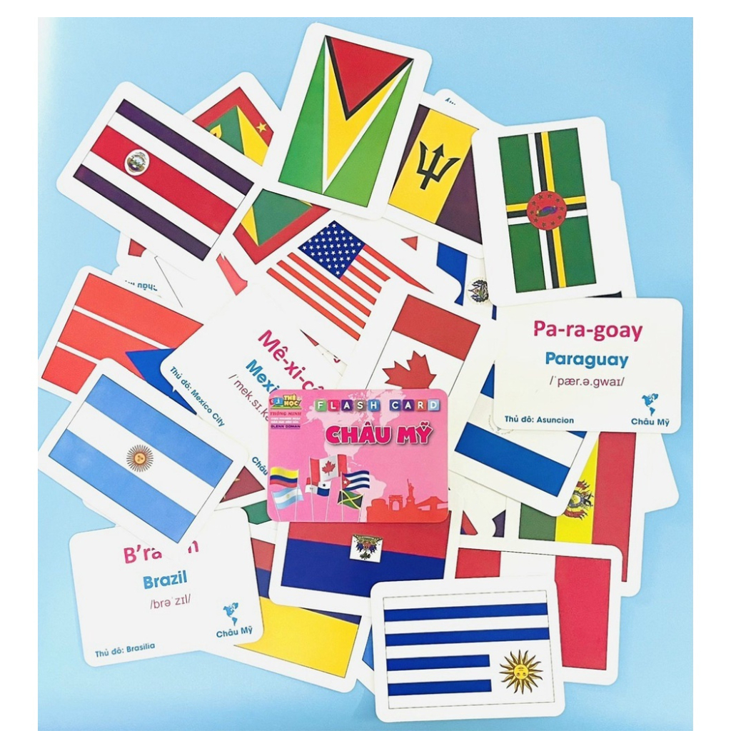 Bộ Thẻ Học Song Ngữ Quốc Kỳ 175 Nước Trên Thế Giới Flash Card Cờ Các Nước Thẻ Học Song Ngữ Tên Quốc Gia PUKAPI