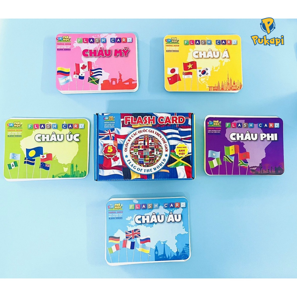 Bộ Thẻ Học Song Ngữ Quốc Kỳ 175 Nước Trên Thế Giới Flash Card Cờ Các Nước Thẻ Học Song Ngữ Tên Quốc Gia PUKAPI
