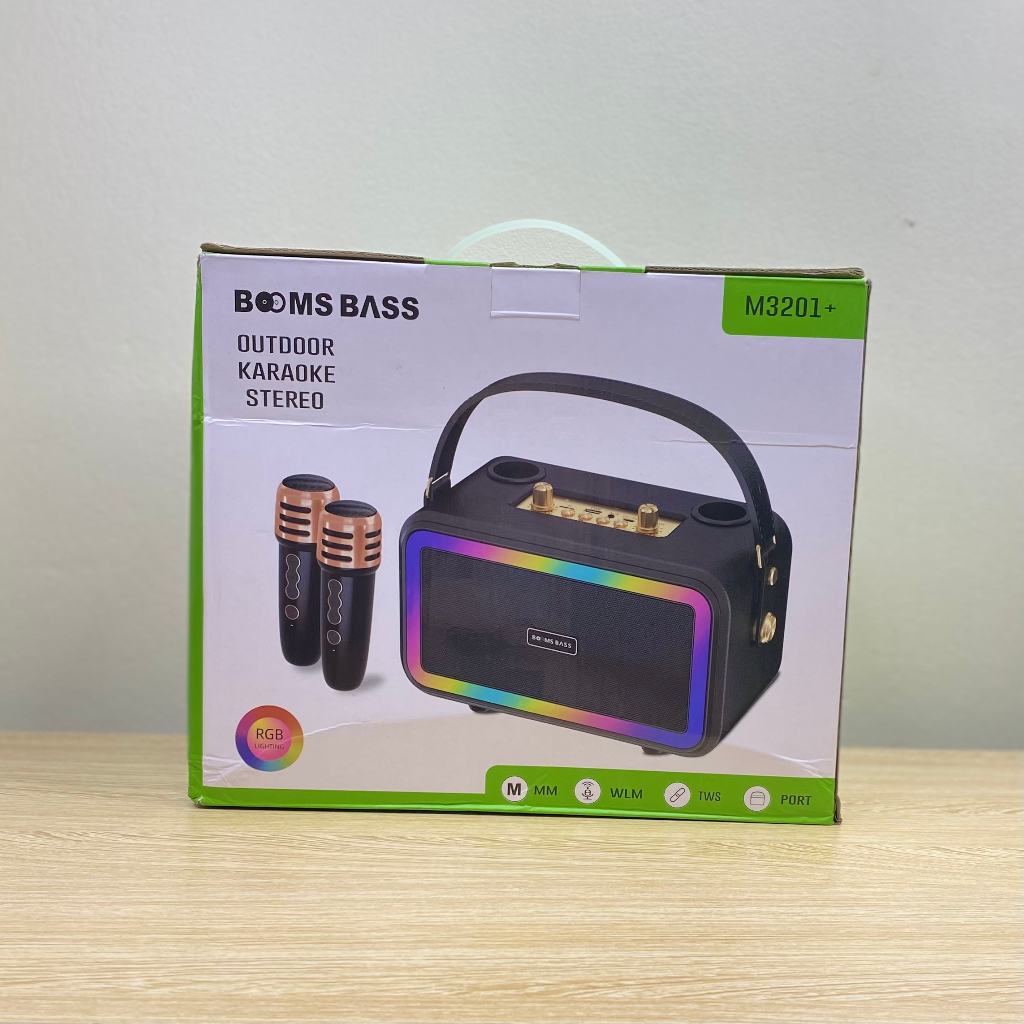 Loa Bluetooth Karaoke M3201 Kèm 2 Mic Không Dây
