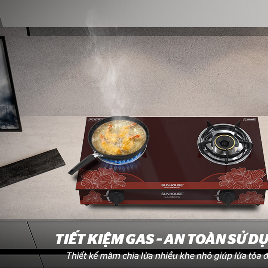Bếp gas dương kính SUNHOUSE SHB2022-SG