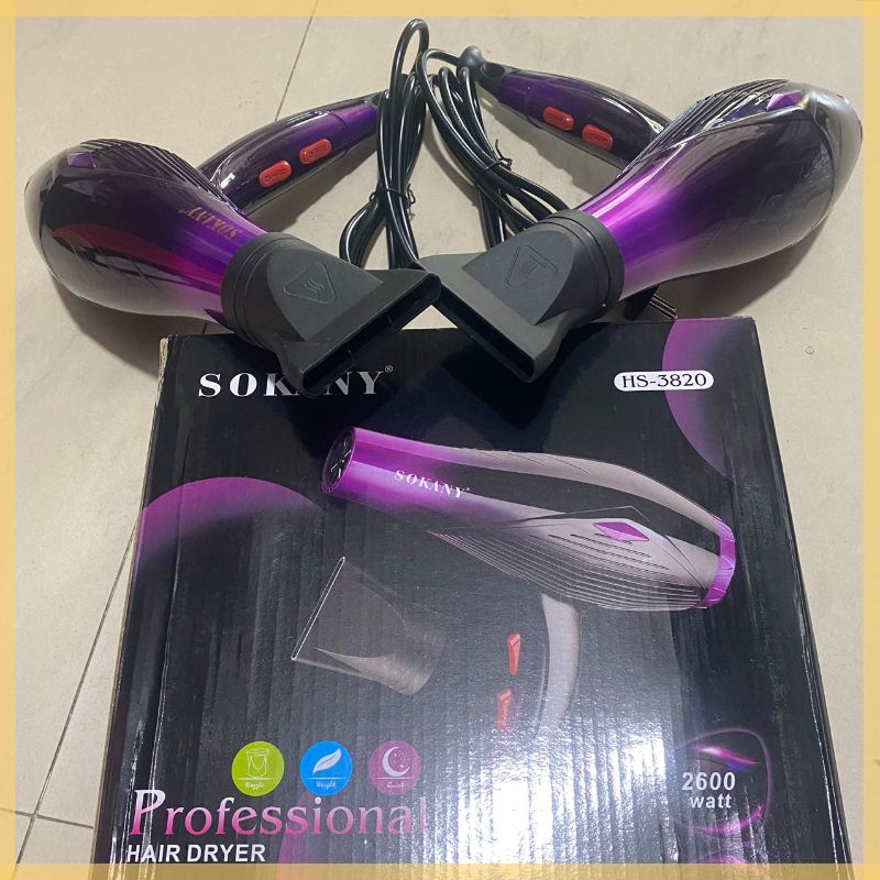 Máy Sấy Tóc Cao Cấp SOKANY 3820 - Máy Sấy Chuyên Dụng, Công Suất 2600W