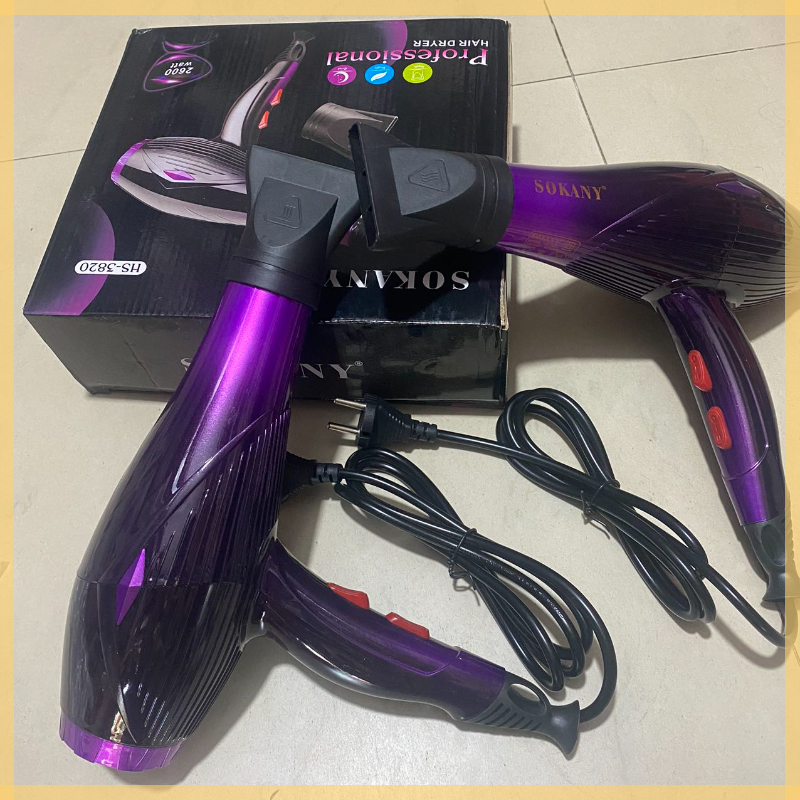 Máy Sấy Tóc Cao Cấp SOKANY 3820 - Máy Sấy Chuyên Dụng, Công Suất 2600W