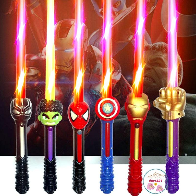 Kiếm phát sáng đồ chơi trẻ em, kiếm siêu nhân marvel người nhện spider man iron man có đèn nhập vai hóa trang cho bé