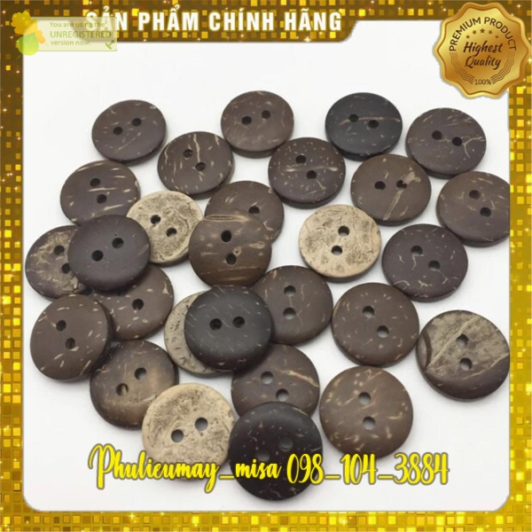 30 Nút Áo Gỗ Dừa Handmade Đủ Size Giá Sỉ, phụ liệu may rẻ