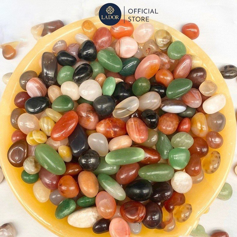 Sỏi mã não mài bóng - Đá sỏi trang trí bể cá - Trang trí chậu cây 0.8-1.2 cm Lador Jeweldy