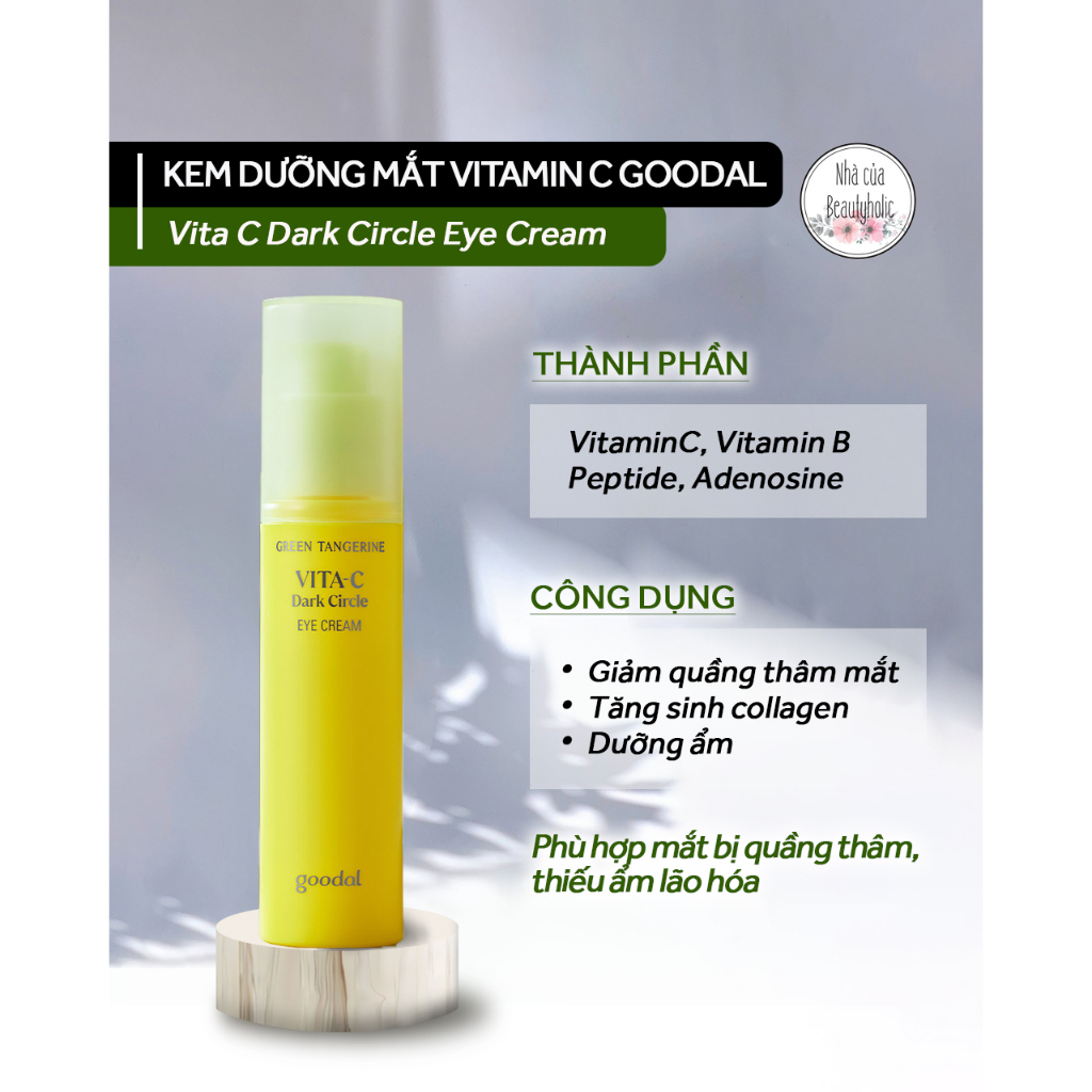 Kem dưỡng giảm thâm mắt GOODAL GREEN TANGERINE VITA C DARK CIRCLE EYE CREAM