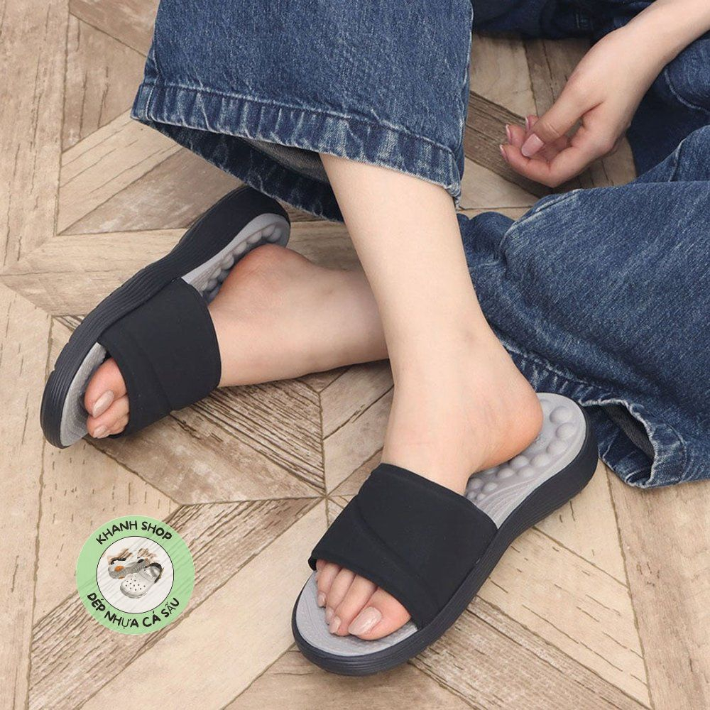 DÉP LÊ CROSS REVIA CHO CẢ NAM VÀ NỮ MÀU ĐEN GHI