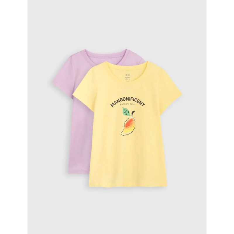 Pack 2 áo phông cotton cộc tay bé gái Canifa