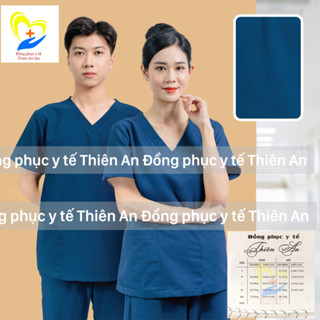 Bộ Scrubs 6 màu vải  cotton lon- bác sĩ, blouse cổ tim, đồng phục điều dưỡng, spa, thẩm mỹ viện, dược sĩ