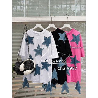 Áo thun form rộng đắp hình ngôi sao xanh cá tính VIENS STORE