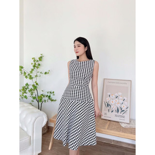 Đầm Ted baker họa tiết Zig Zac vải mềm mướt size s áo