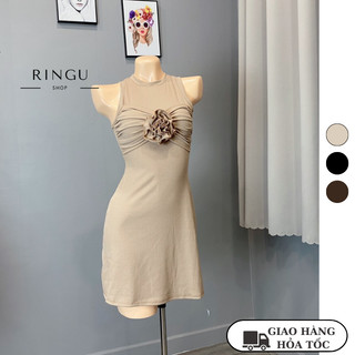 Đầm ba lỗ from A dáng ngắn chất len tăm- ringu shop