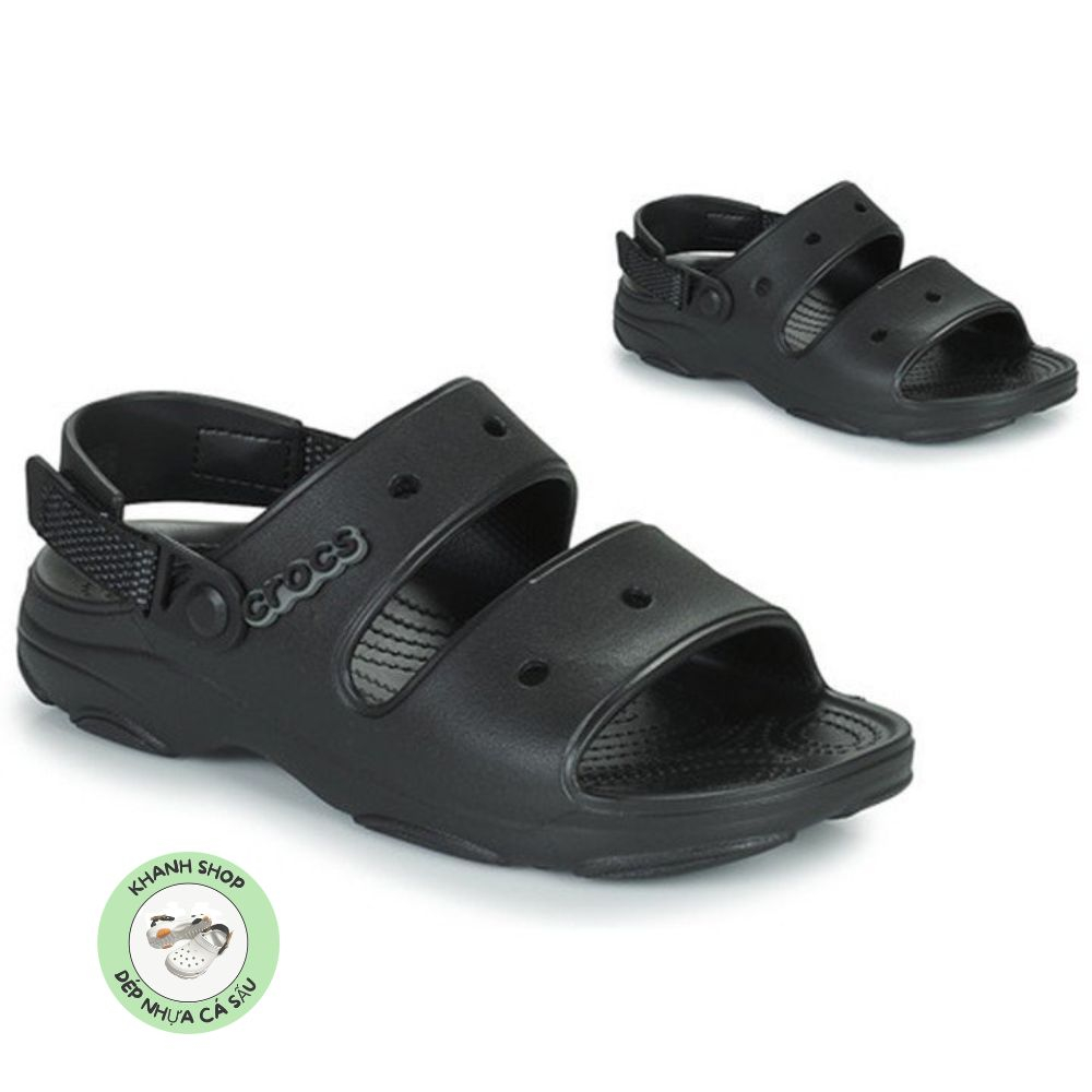 Dép sandal nhựa crocs offroad all terain MÀU ĐEN cho cả nam và nữ hàng nhà máy xuất xịn