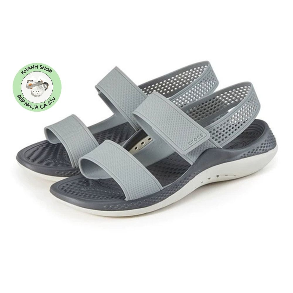 Sandal Literide 360 nhựa tế bào êm, đi biển mềm, dẻo, đi mưa, lội nước, màu Ghi Xám