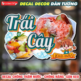 Hình dán trái cây dằm, chè trái cây