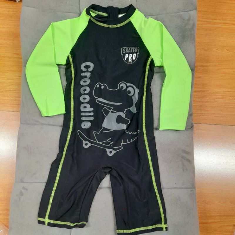 Đồ bơi liền thân dài tay quần ngắn YY2265 bé trai in cá sấu crocodile lướt ván Skater Pro mẫu mới 2023,YLIKE YY2165