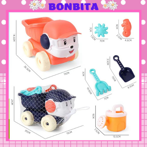 Xe ô tô xúc cát cho bé  - Xe xúc cát Poli giúp bé mang đi biển vui chơi