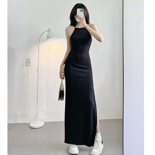 Đầm maxi cổ yếm siêu đẹp hình thật, đầm ôm dáng dài ôm sát body D8 - Colory Shop