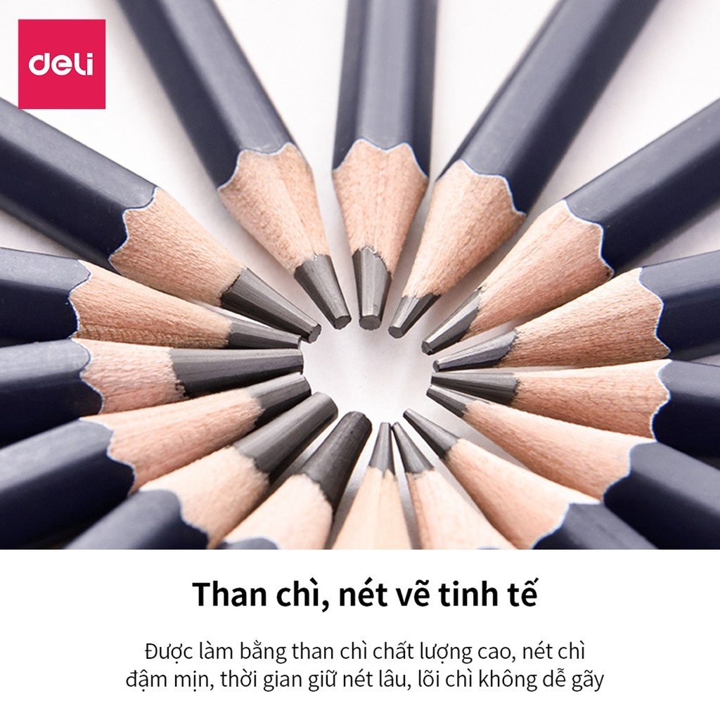 Bút chì gỗ Deli 2B/ 10B/ 12B/ 14B S999