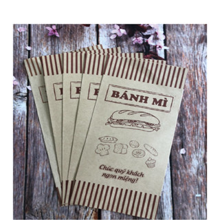 Túi đựng bánh mì  - 1000 túi kraft 14x25 cm - In sẵn màu ngẫu nhiên