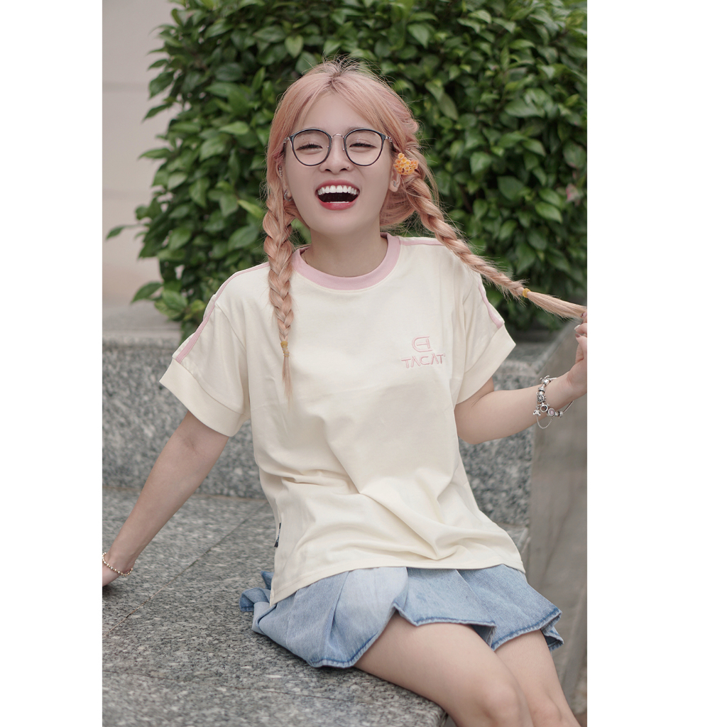 Áo Thun T7 - Baby Tee Phối màu ,Baby Tee  TACAT 100% Cotton local brand chính hãng