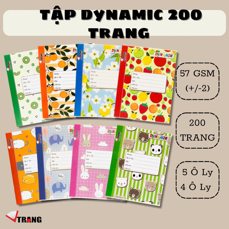 LỐC 5 CUỐN TẬP DYNAMIC 200 TRANG GIÁ RẺ TỪ THIỆN