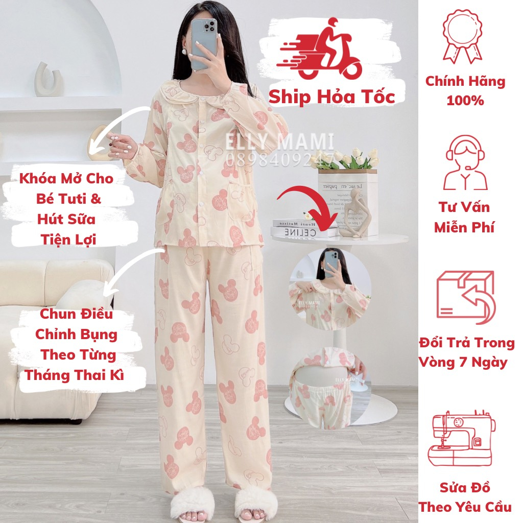 ( 40kg - 85kg ) Đồ Bộ Bầu Và Sau Sinh Đũi Lụa Hàn , 2 Túi , Full Cúc , Form Dễ Mặc , Siêu Mát Nhẹ Tênh , Nhiều Màu Xinh