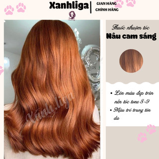 thuốc nhuộm tóc nâu cam sáng+tặng kèm oxy trợ dưỡng