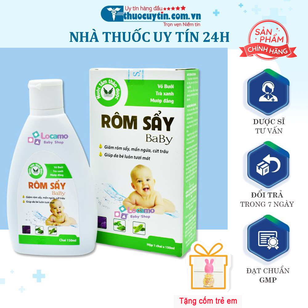 Rôm Sẩy Baby - Giảm rôm sẩy, mẩn ngứa, cứt trâu, giúp da bé luôn tươi mát (Chai 150ml)