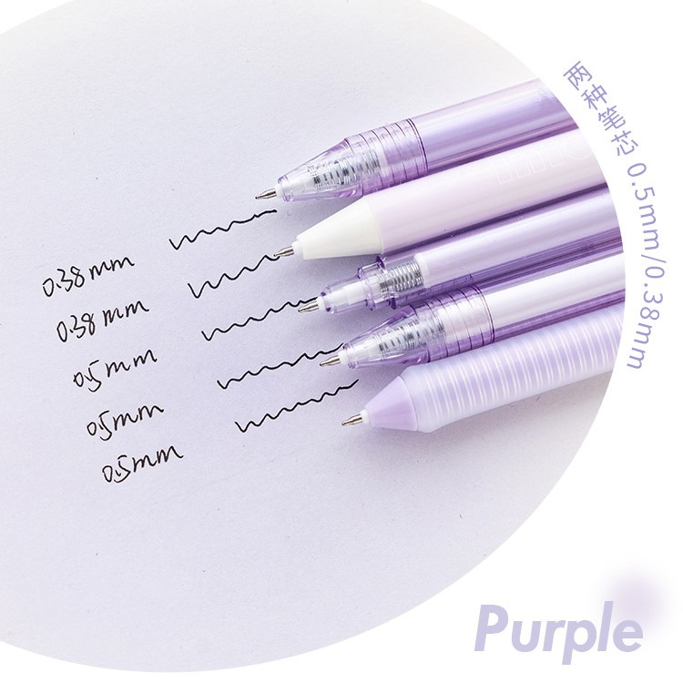 Bộ 5 Bút Gel Bấm Ngòi 0.5mm & 0.38mm Mực Đen Fall In Rosy Posy Xinh Xắn
