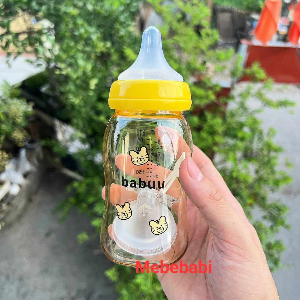 Bình sữa babuu cổ rộng hoạ tiết mèo 160ml-240ml