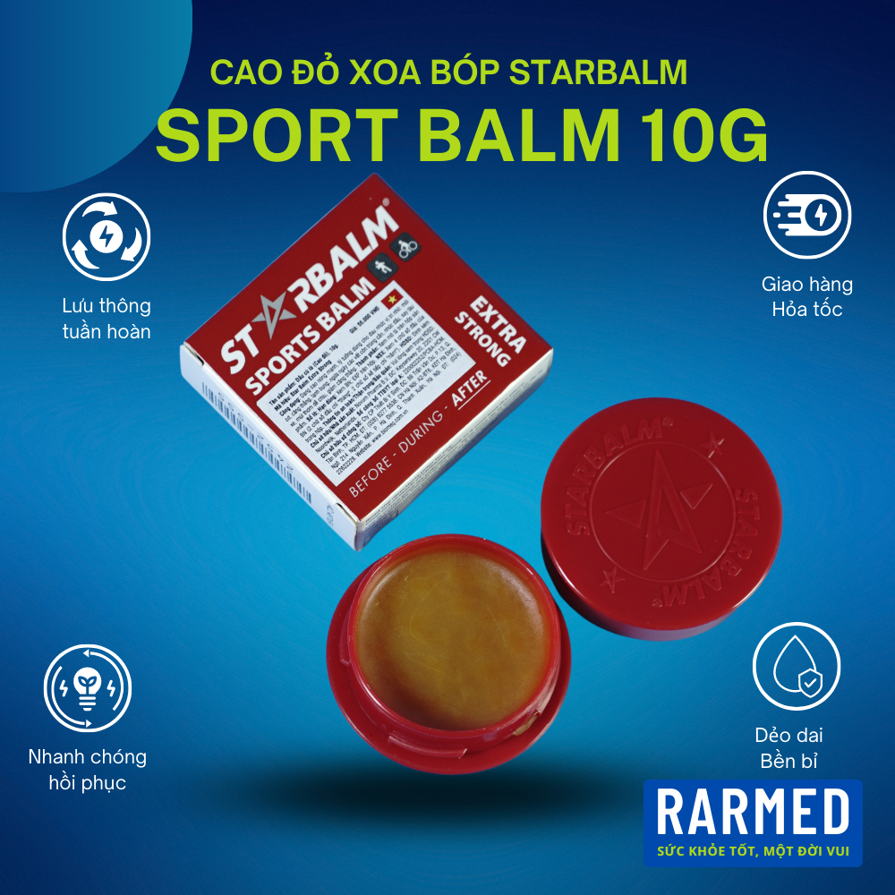 Cao xoa bóp đỏ nóng lạnh StarBalm Sport Balm 10g - After làm nóng, giảm bầm tím, tan bầm, nhức mõi