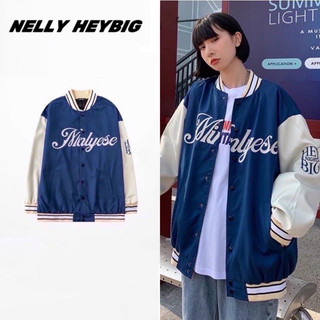 Áo khoác bóng chày Nelly Heybig form rộng dành cho nam và nữ Minlyese 59