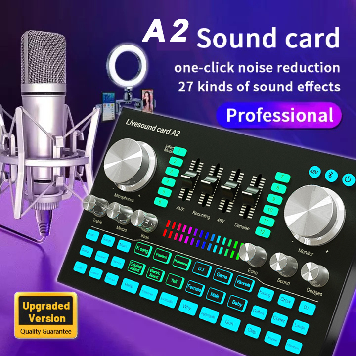 Mic Livestream | Micro thu âm Sound Card A2 & Mic U87 Hát Livestream Điện Thoại Chuyên Nghiệp, Monkey Studio