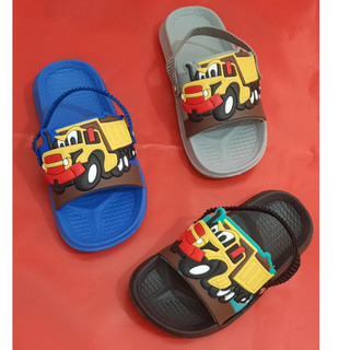 Sandal quai chun tập đi cho bé hoạt hình máy xúc
