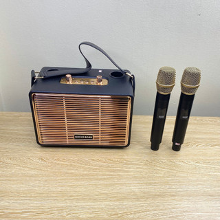 Loa bluetooth karaoke booms bass m4201+ kèm 2 micro