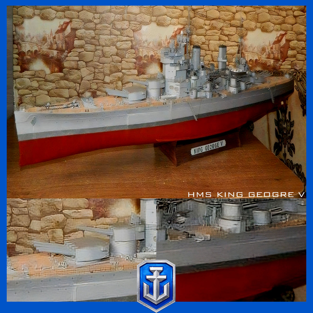 Mô hình giấy chiến hạm Hải quân Hoàng Gia Anh HMS KING GEORGE V