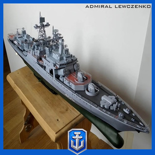 Mô hình tàu khu trục admiral lewczenko bằng giấy