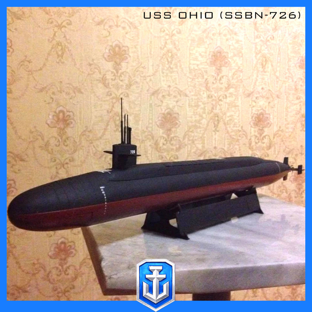 Mô hình giấy tàu ngầm hạt nhân USS OHIO (SSBN-726)