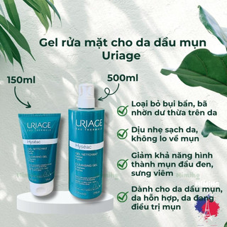 Sữa rửa mặt Uriage hyseac nội địa Pháp dành cho da dầu, da hỗn hợp, da mụn_MiMi HG