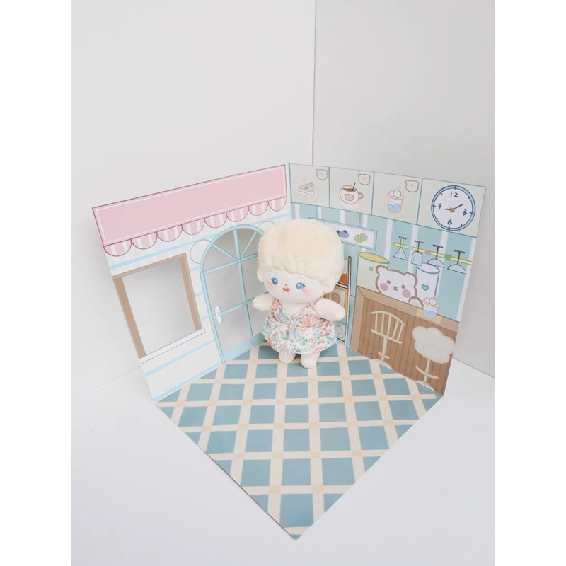 Background nhà chụp hình cho doll tone nâu và tone hồng