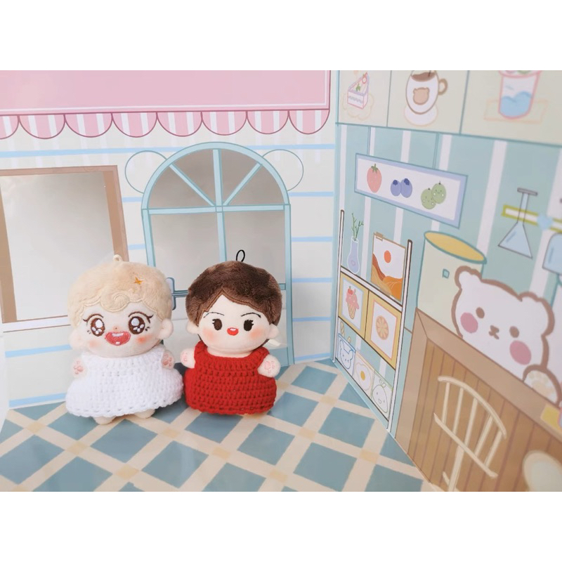 Background nhà chụp hình cho doll tone nâu và tone hồng