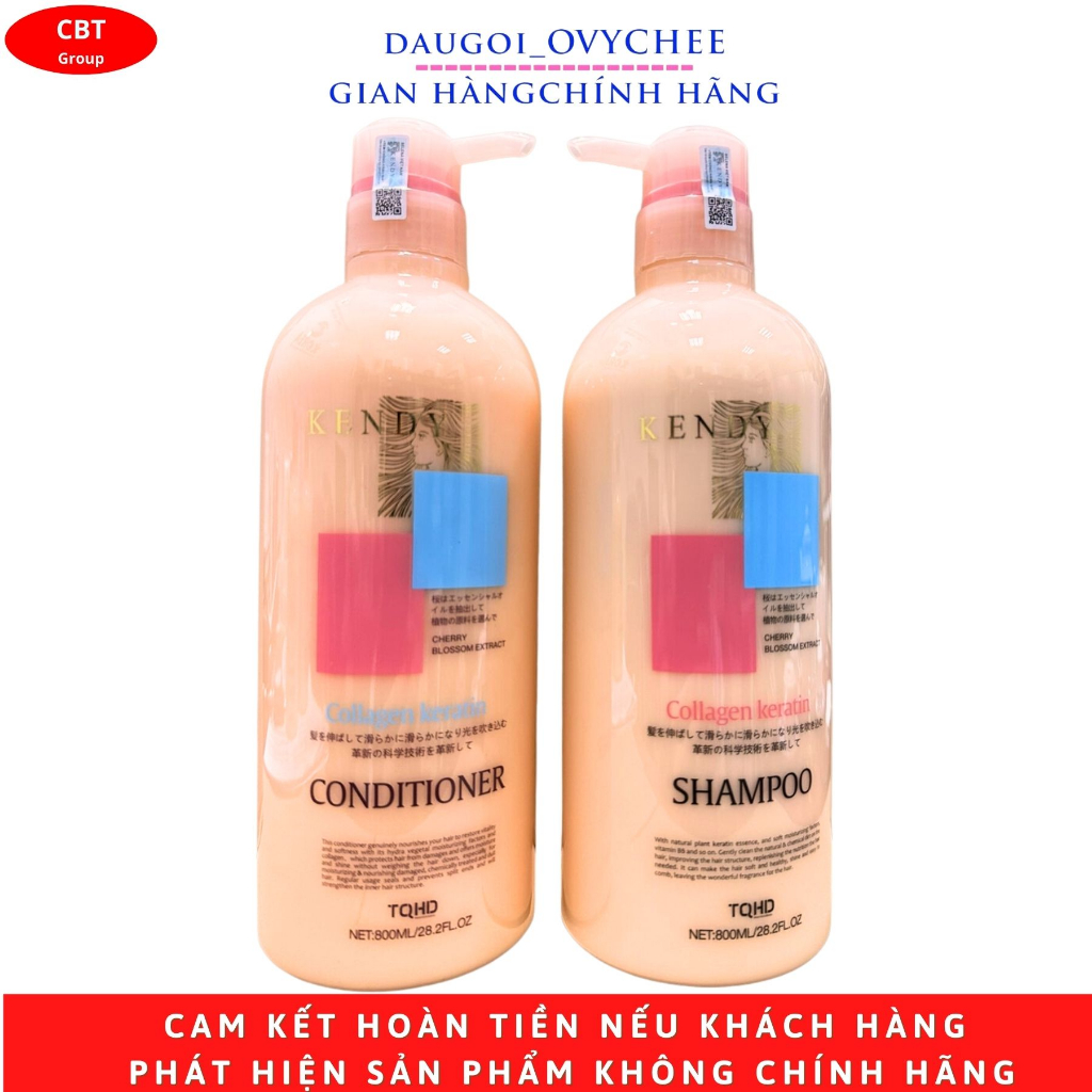 Dầu Gội Dầu Xả KENDY dưỡng sinh cao cấp 500ml - 800ml kiềm dầu phục hồi chống rụng tóc an toàn sử dụng | daugoi_ovychee