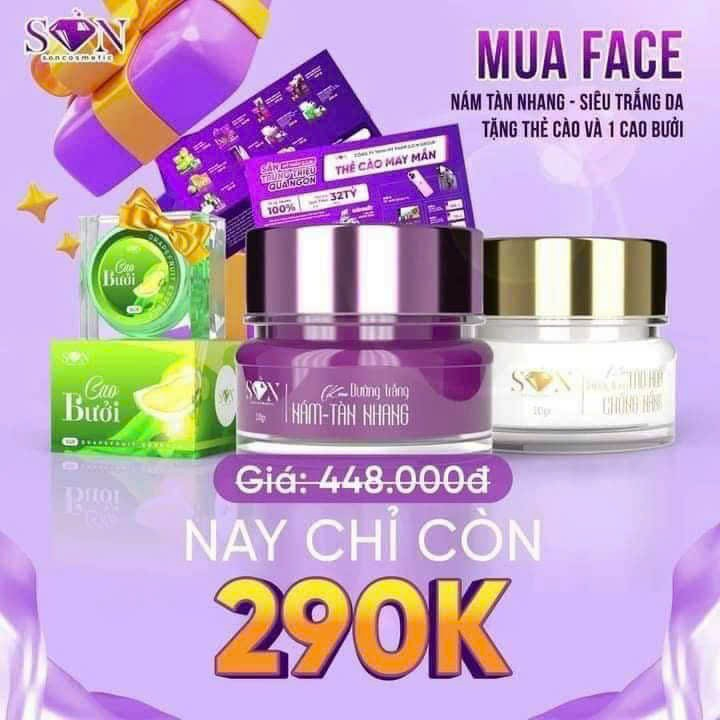 BỘ KEM FACE NÁM DƯỠNG TRẮNG DA TẶNG KÈM THẺ CÀO MAY MẮN