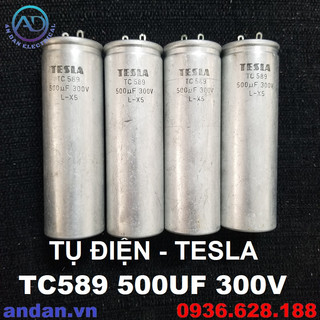 Tụ điện - tesla tc589 500uf 300v, tụ điện vỏ nhôm
