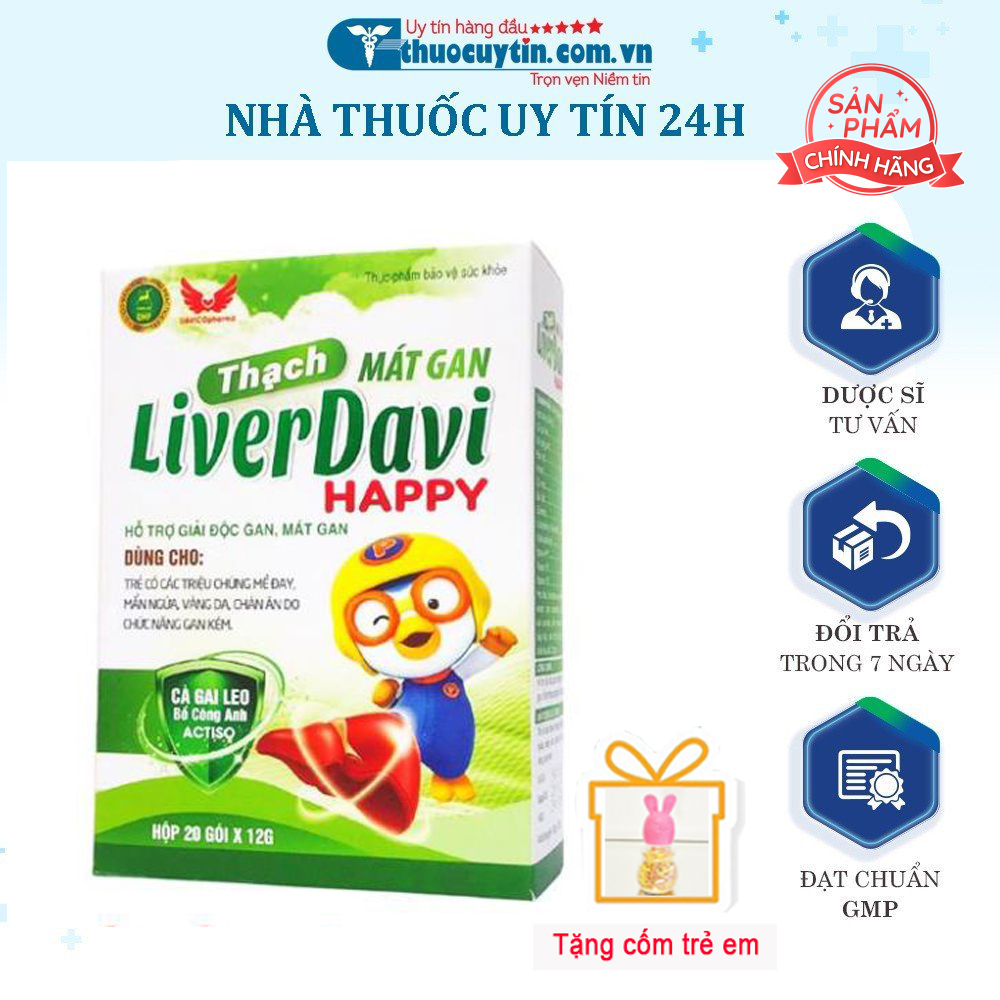LiverDavi Happy Thạch Mát gan Giải độc gan Thanh nhiệt