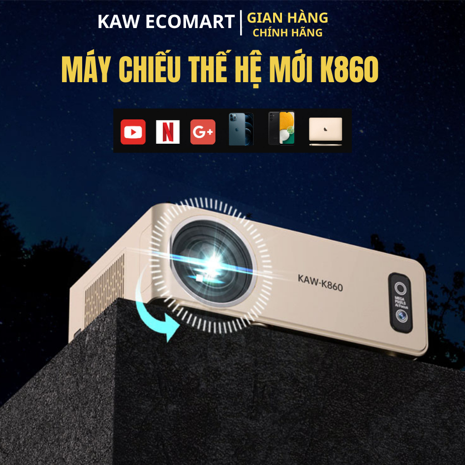 Máy chiếu phim KAW K960 Với độ phân giải cực cao, siêu nét - Hàng chính hãng bảo hành 12 tháng