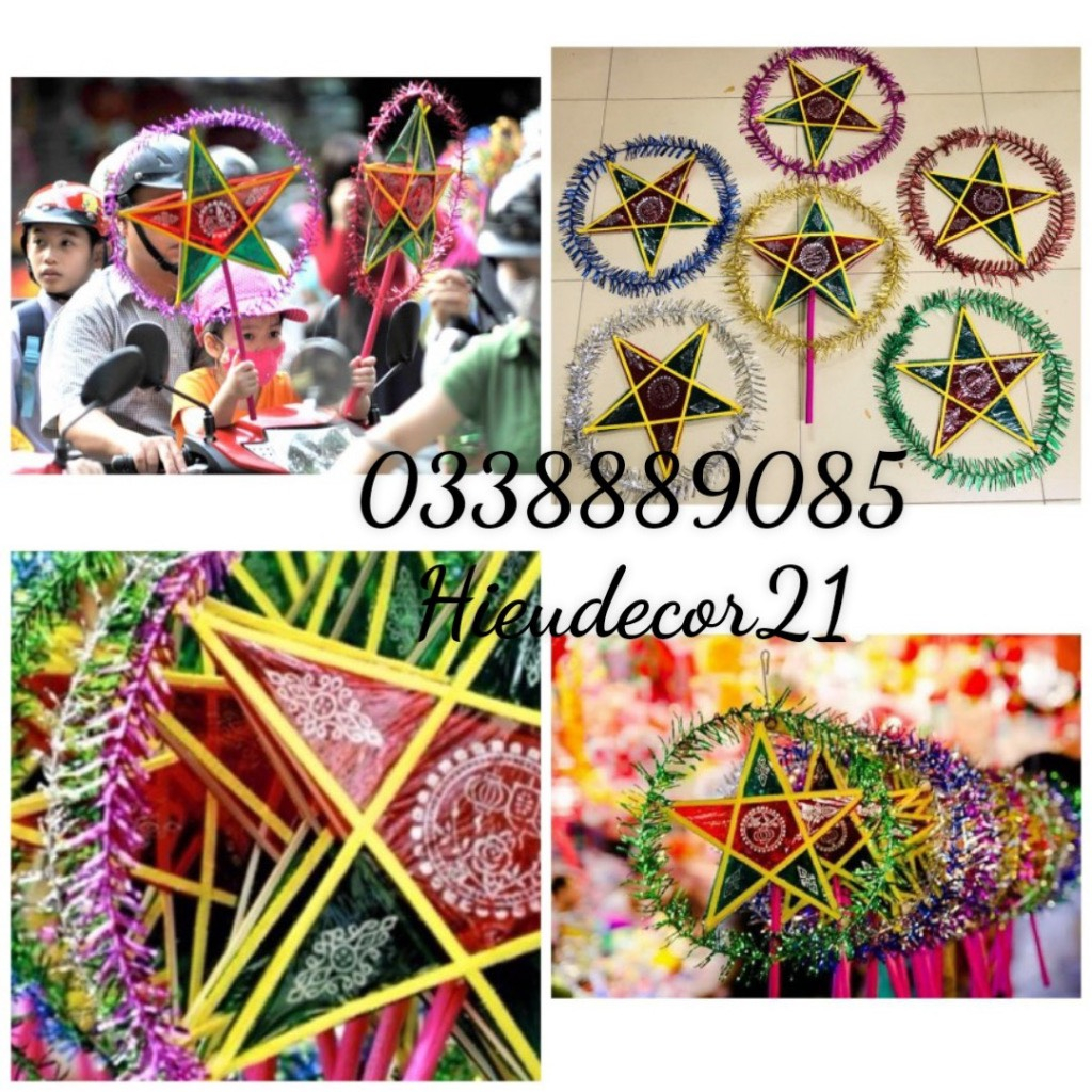 Đèn ông sao vui tết trung thu truyền thống 25/40/50cm